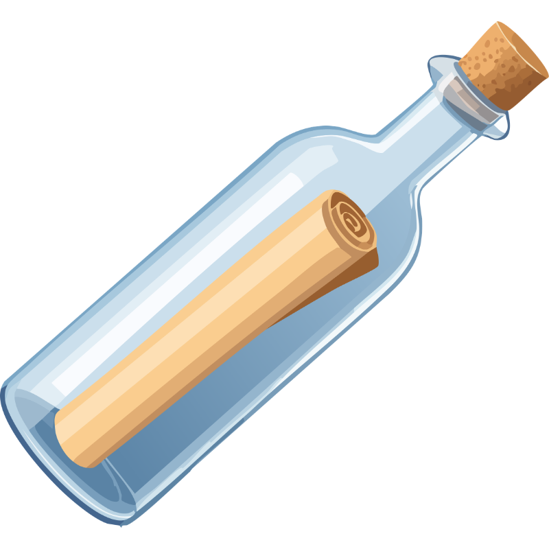 A message in a bottle — click to open